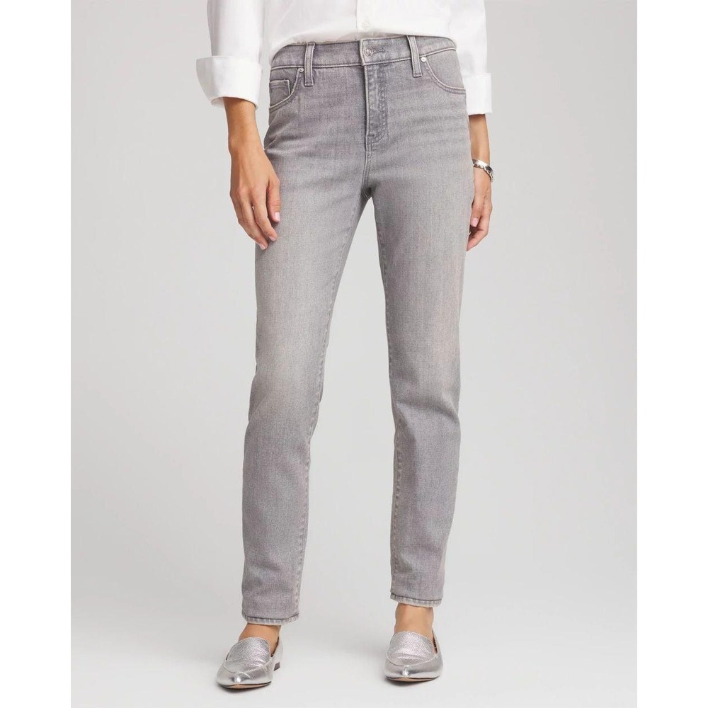 CHICOS So Slimming Gray slim leg ankle Jeans size 8(#1,413)